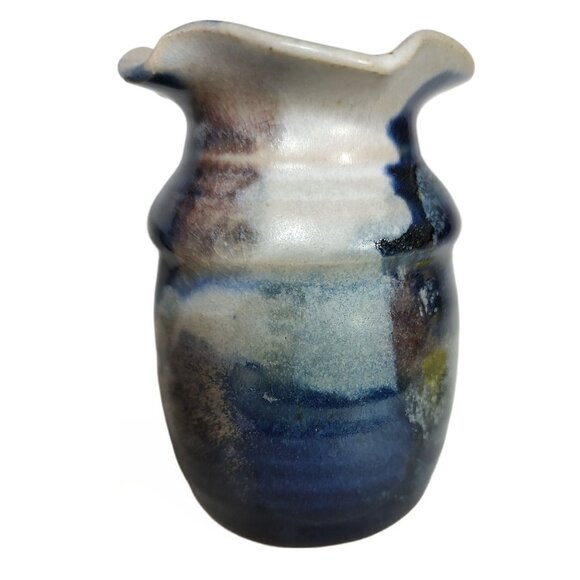 Buie Pottery Vase & Round Vase Signed Rex, Handmade with Glazed Finish, Lot of 2 - Picture 5 of 9